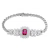 Latelita Women's Silver / Red / White Countess Gemstone Bracelet Ruby Silver