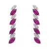 Latelita Women's Silver / Red / White Viscountess Tennis Drop Earrings Ruby Silver