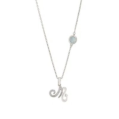 Latelita Women's Silver / White / Blue Zodiac Birthstone Scorpio Necklace Blue Topaz Silver In Multi