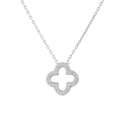 Latelita Women's Silver / White Byzantine Clover Necklace Silver In Multi