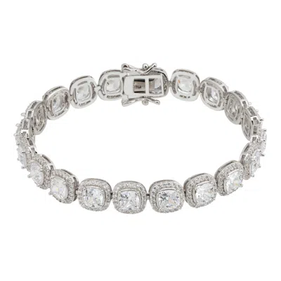 Latelita Women's Silver / White Charleston Art Deco Tennis Bracelet Silver