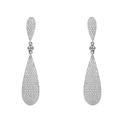 Latelita Women's Silver / White Coco's Long Drop Earrings Silver In Multi