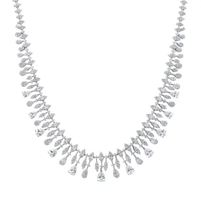 Latelita Women's Silver / White Duchess Moissanite Statement Necklace Silver