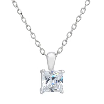 Latelita Women's Silver / White Ever After Solitaire Pendant Necklace Silver In Multi
