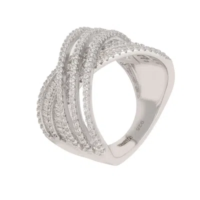 Latelita Women's Silver / White Forever Entwined Cocktail Ring Silver In Metallic