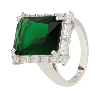 Latelita Women's Silver / White / Green Tudor Silver Ring Emerald In Multi