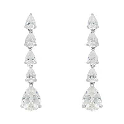 Latelita Women's Silver / White Jolie Moissanite Drop Earrings Silver In Multi