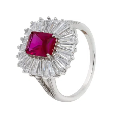 Latelita Women's Silver / White / Red Countess Cocktail Ring Ruby Silver