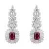 Latelita Women's Silver / White / Red Countess Gemstone Drop Earrings Ruby Silver