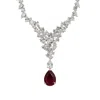 Latelita Women's Silver / White / Red Lydia Statement Necklace Ruby Silver