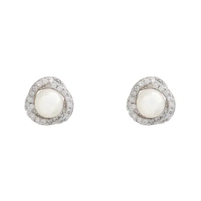 Latelita Women's Silver / White Rococo Pearl Stud Earrings Silver In Multi