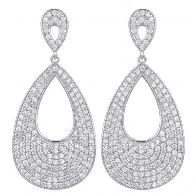 Latelita Women's Silver / White Samira Teardrop Earrings Silver In Silver/white