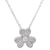 Latelita Women's Silver / White Shamrock Flower Pendant Necklace Silver In Multi