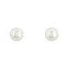 Latelita Women's Silver / White Solid 14k White Gold 8mm Classic Natural Pearl Stud Earrings In Multi