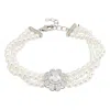 Latelita Women's Silver / White Spencer Pearl Strand Bracelet Silver