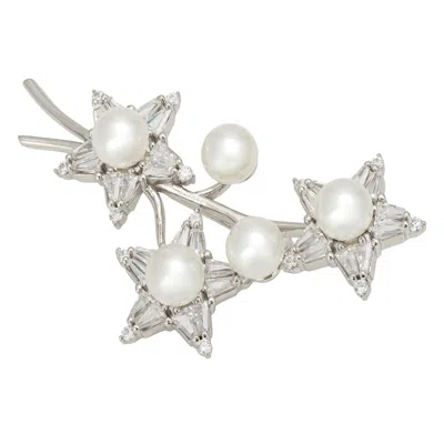 Latelita Women's Silver / White Starry Night Pearl Brooch Silver