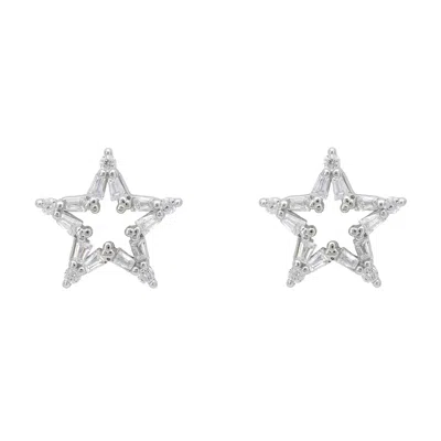 Latelita Women's Silver / White Super Nova Star Stud Earrings Silver In Multi