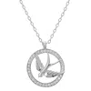 Latelita Women's Silver / White Swallow Halo Pendant Necklace Silver In Multi
