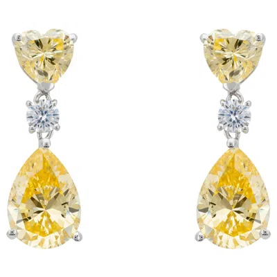 Latelita Women's Silver / White / Yellow Irina Yellow Topaz Teardrop Earrings Silver In Multi