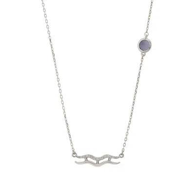 Latelita Women's Silver / White Zodiac Birthstone Aquarius Necklace Amethyst Silver In Multi