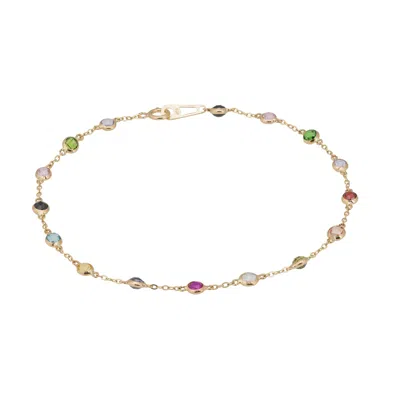 Latelita Women's Solid 14k Gold Rainbow Multi Gemstone Bracelet