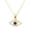 Latelita Women's White / Blue / Gold Evil Eye Elliptical Necklace Blue Gold In Multi