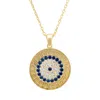Latelita Women's White / Blue / Gold Greek Evil Eye Disc Pendant Necklace Gold