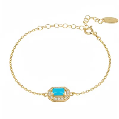 Latelita Women's White / Blue / Gold Whistledown Gemstone Bracelet Turquoise Gold