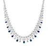 Latelita Women's White / Blue / Silver Duchess Sapphire Statement Necklace Silver
