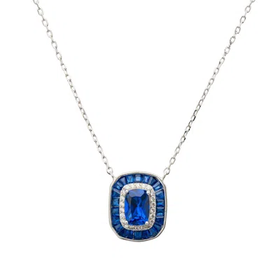 Latelita Women's White / Blue / Silver Great Gatsby Pendant Necklace Sapphire Silver In Multi