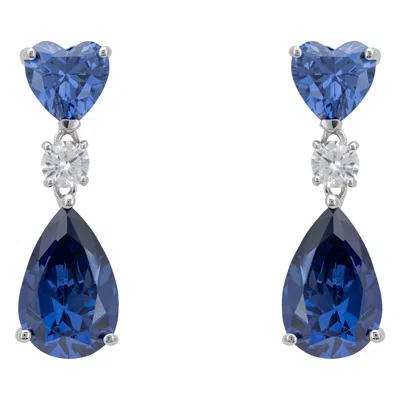 Latelita Women's White / Blue / Silver Irina Tanzanite Teardrop Earrings Silver In Multi