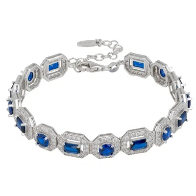 Latelita Women's White / Blue / Silver Whistledown Sapphire Gemstone Bracelet Silver