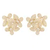 Latelita Women's White / Gold Flowers Large Stud Earrings Gold In Multi