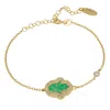 Latelita Women's White / Gold / Green Hamsa Opalite Green Bracelet Gold
