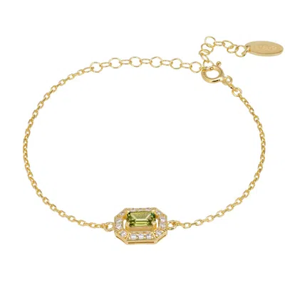 Latelita Women's White / Gold / Green Whistledown Gemstone Bracelet Peridot Gold
