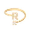 Latelita Women's White / Gold Initial Ring Gold R In Multi