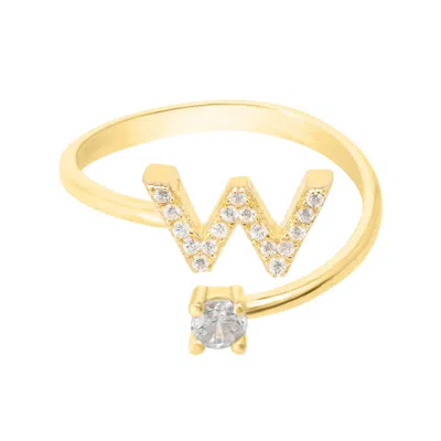 Latelita Women's White / Gold Initial Ring Gold W In Multi
