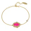 Latelita Women's White / Gold / Pink Hamsa Opalite Pink Bracelet Gold