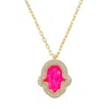 Latelita Women's White / Gold / Pink Hamsa Opalite Pink Necklace Gold
