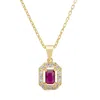 Latelita Women's White / Gold / Red Whistledown Gemstone Pendant Necklace Ruby Gold