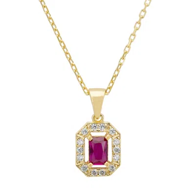 Latelita Women's White / Gold / Red Whistledown Gemstone Pendant Necklace Ruby Gold