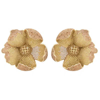 Latelita Women's White / Gold / Yellow Poppy Lemon Earrings Gold In Multi