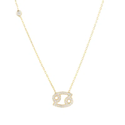 Latelita Women's White / Gold Zodiac Star Sign Pendant Necklace Gold Cancer In Multi