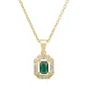 Latelita Women's White / Green / Gold Whistledown Gemstone Pendant Necklace Emerald Gold