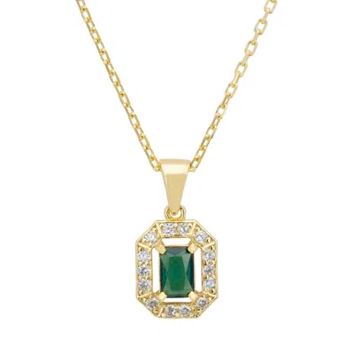 Latelita Women's White / Green / Gold Whistledown Gemstone Pendant Necklace Emerald Gold In Multi