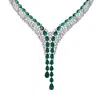 Latelita Women's White / Green / Silver Baroness Statement Necklace Emerald Silver