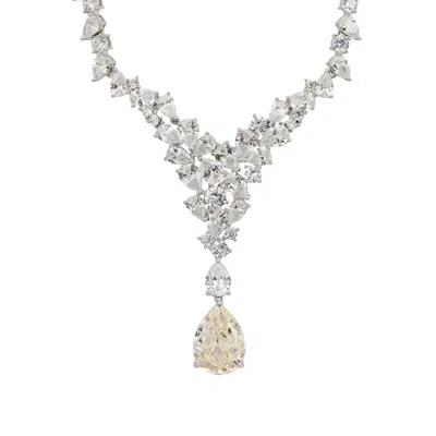 Latelita Women's White / Neutrals / Silver Lydia Statement Necklace Moissanite Silver