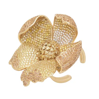 Latelita Women's White / Orange / Gold Poppy Lemon Ring Gold In Multi