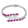 Latelita Women's White / Pink / Purple Baroness Tennis Bracelet Ruby Silver