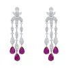 Latelita Women's White / Pink / Purple Duchess Ruby Drop Earrings Silver